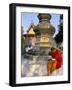 Buddhist Monk Reading a Book, Wat Xieng Thong, Luang Prabang, Laos, Indochina, Southeast Asia-Jane Sweeney-Framed Photographic Print