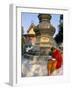 Buddhist Monk Reading a Book, Wat Xieng Thong, Luang Prabang, Laos, Indochina, Southeast Asia-Jane Sweeney-Framed Photographic Print