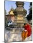 Buddhist Monk Reading a Book, Wat Xieng Thong, Luang Prabang, Laos, Indochina, Southeast Asia-Jane Sweeney-Mounted Photographic Print
