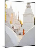 Buddhist Monk Walking around Wat Suan Dok Temple in Chiang Mai, Thailand, Southeast Asia, Asia-Matthew Williams-Ellis-Mounted Photographic Print