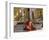 Buddhist Monk Worshipping at Shwedagon Paya (Shwe Dagon Pagoda), Yangon (Rangoon), Myanmar (Burma)-Gavin Hellier-Framed Photographic Print