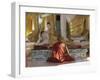 Buddhist Monk Worshipping at Shwedagon Paya (Shwe Dagon Pagoda), Yangon (Rangoon), Myanmar (Burma)-Gavin Hellier-Framed Photographic Print