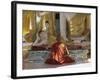 Buddhist Monk Worshipping at Shwedagon Paya (Shwe Dagon Pagoda), Yangon (Rangoon), Myanmar (Burma)-Gavin Hellier-Framed Photographic Print