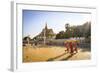 Buddhist Monks at a Square in Front of the Royal Palace, Phnom Penh, Cambodia, Indochina-Yadid Levy-Framed Photographic Print