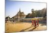 Buddhist Monks at a Square in Front of the Royal Palace, Phnom Penh, Cambodia, Indochina-Yadid Levy-Mounted Photographic Print