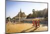 Buddhist Monks at a Square in Front of the Royal Palace, Phnom Penh, Cambodia, Indochina-Yadid Levy-Mounted Photographic Print