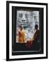 Buddhist Monks at the Bayon Temple, Angkor, Unesco World Heritage Site, Siem Reap, Cambodia-Gavin Hellier-Framed Photographic Print