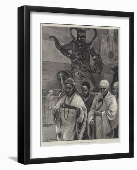 Buddhist Monks at the Entrance to Ku-Shan Monastery-Richard Caton Woodville II-Framed Giclee Print