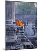 Buddhist Monks at the Temple Complex of Angkor Wat, Angkor, Siem Reap, Cambodia, Indochina, Asia-Bruno Morandi-Mounted Photographic Print