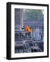 Buddhist Monks at the Temple Complex of Angkor Wat, Angkor, Siem Reap, Cambodia, Indochina, Asia-Bruno Morandi-Framed Photographic Print