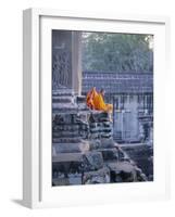 Buddhist Monks at the Temple Complex of Angkor Wat, Angkor, Siem Reap, Cambodia, Indochina, Asia-Bruno Morandi-Framed Photographic Print