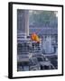 Buddhist Monks at the Temple Complex of Angkor Wat, Angkor, Siem Reap, Cambodia, Indochina, Asia-Bruno Morandi-Framed Photographic Print