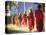 Buddhist Monks Bearing Alms, Burma-Peter Adams-Stretched Canvas