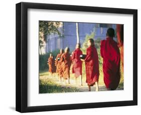 Buddhist Monks Bearing Alms, Burma-Peter Adams-Framed Photographic Print