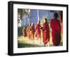 Buddhist Monks Bearing Alms, Burma-Peter Adams-Framed Photographic Print