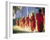 Buddhist Monks Bearing Alms, Burma-Peter Adams-Framed Photographic Print