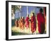 Buddhist Monks Bearing Alms, Burma-Peter Adams-Framed Photographic Print