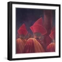 Buddhist Monks, Bhutan, 2012-Lincoln Seligman-Framed Giclee Print