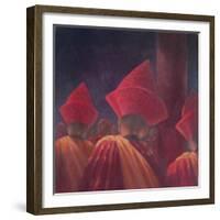 Buddhist Monks, Bhutan, 2012-Lincoln Seligman-Framed Giclee Print