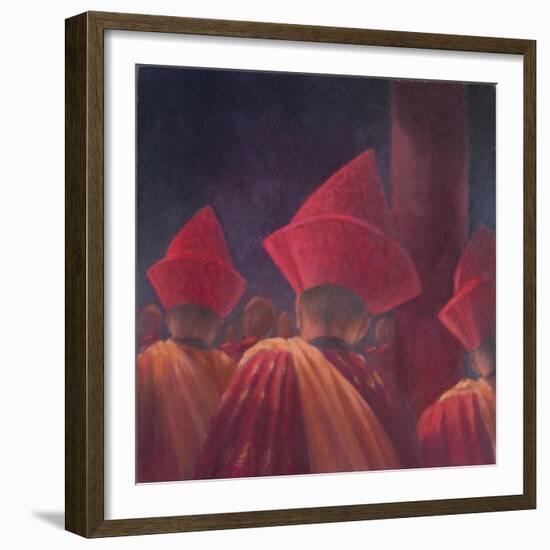 Buddhist Monks, Bhutan, 2012-Lincoln Seligman-Framed Giclee Print