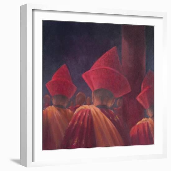 Buddhist Monks, Bhutan, 2012-Lincoln Seligman-Framed Giclee Print