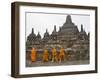 Buddhist Monks, Borobudur, Java, Indonesia-Peter Adams-Framed Photographic Print