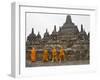 Buddhist Monks, Borobudur, Java, Indonesia-Peter Adams-Framed Photographic Print