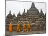 Buddhist Monks, Borobudur, Java, Indonesia-Peter Adams-Mounted Photographic Print