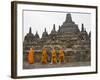 Buddhist Monks, Borobudur, Java, Indonesia-Peter Adams-Framed Photographic Print