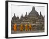 Buddhist Monks, Borobudur, Java, Indonesia-Peter Adams-Framed Photographic Print