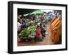 Buddhist Monks Collecting Alms in the Market Town of Phum Swai Chreas, Eastern Cambodia, Indochina-Andrew Mcconnell-Framed Photographic Print