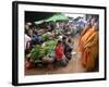 Buddhist Monks Collecting Alms in the Market Town of Phum Swai Chreas, Eastern Cambodia, Indochina-Andrew Mcconnell-Framed Photographic Print