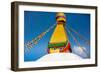 Buddhist Monks decorating the temple at Bouddha (Boudhanath), UNESCO World Heritage Site, Kathmandu-Laura Grier-Framed Photographic Print