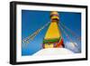 Buddhist Monks decorating the temple at Bouddha (Boudhanath), UNESCO World Heritage Site, Kathmandu-Laura Grier-Framed Photographic Print