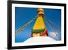 Buddhist Monks decorating the temple at Bouddha (Boudhanath), UNESCO World Heritage Site, Kathmandu-Laura Grier-Framed Photographic Print