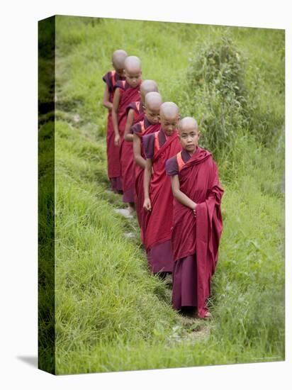 Buddhist Monks from Karchu Dratsang Monastery, Jankar, Bumthang, Bhutan-Angelo Cavalli-Stretched Canvas