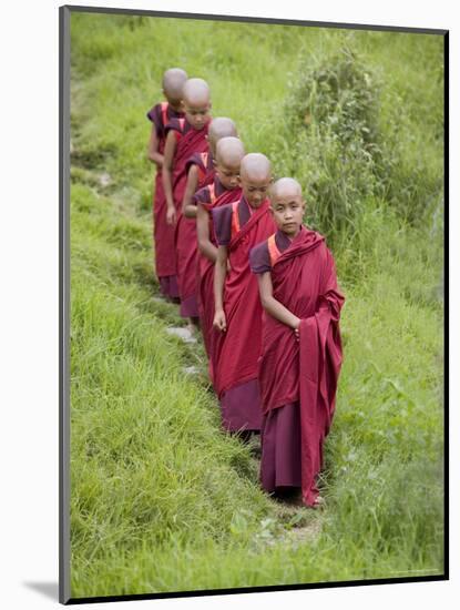 Buddhist Monks from Karchu Dratsang Monastery, Jankar, Bumthang, Bhutan-Angelo Cavalli-Mounted Photographic Print