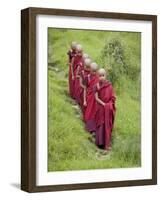 Buddhist Monks from Karchu Dratsang Monastery, Jankar, Bumthang, Bhutan-Angelo Cavalli-Framed Photographic Print