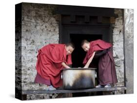 Buddhist Monks, Karchu Dratsang Monastery, Jankar, Bumthang, Bhutan-Angelo Cavalli-Stretched Canvas