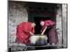 Buddhist Monks, Karchu Dratsang Monastery, Jankar, Bumthang, Bhutan-Angelo Cavalli-Mounted Photographic Print