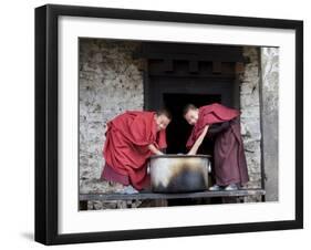 Buddhist Monks, Karchu Dratsang Monastery, Jankar, Bumthang, Bhutan-Angelo Cavalli-Framed Photographic Print