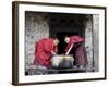 Buddhist Monks, Karchu Dratsang Monastery, Jankar, Bumthang, Bhutan-Angelo Cavalli-Framed Photographic Print