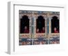 Buddhist Monks Look Through the Windows into the Courtyard of the Tango Monestary Near Thimphu-null-Framed Photographic Print