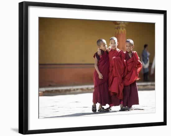 Buddhist Monks, Paro Dzong, Paro, Bhutan-Angelo Cavalli-Framed Photographic Print