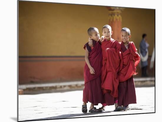 Buddhist Monks, Paro Dzong, Paro, Bhutan-Angelo Cavalli-Mounted Photographic Print