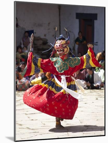 Buddhist Monks Performing Masked Dance During the Gangtey Tsechu at Gangte Goemba, Gangte, Phobjikh-Lee Frost-Mounted Photographic Print