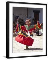 Buddhist Monks Performing Masked Dance During the Gangtey Tsechu at Gangte Goemba, Gangte, Phobjikh-Lee Frost-Framed Photographic Print