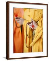 Buddhist Monks Praying, Thiais, Val De Marne, France, Europe-null-Framed Photographic Print