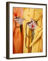 Buddhist Monks Praying, Thiais, Val De Marne, France, Europe-null-Framed Photographic Print