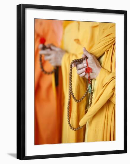 Buddhist Monks Praying, Thiais, Val De Marne, France, Europe-null-Framed Photographic Print